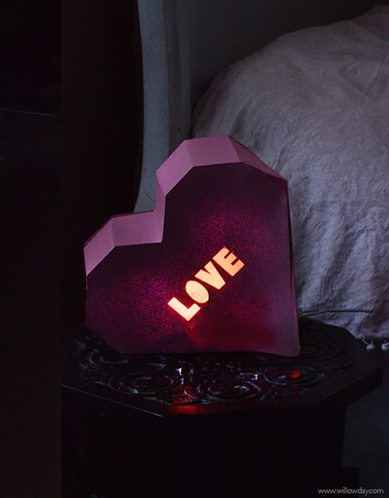 Make an Origami Paper Heart Lamp willowday